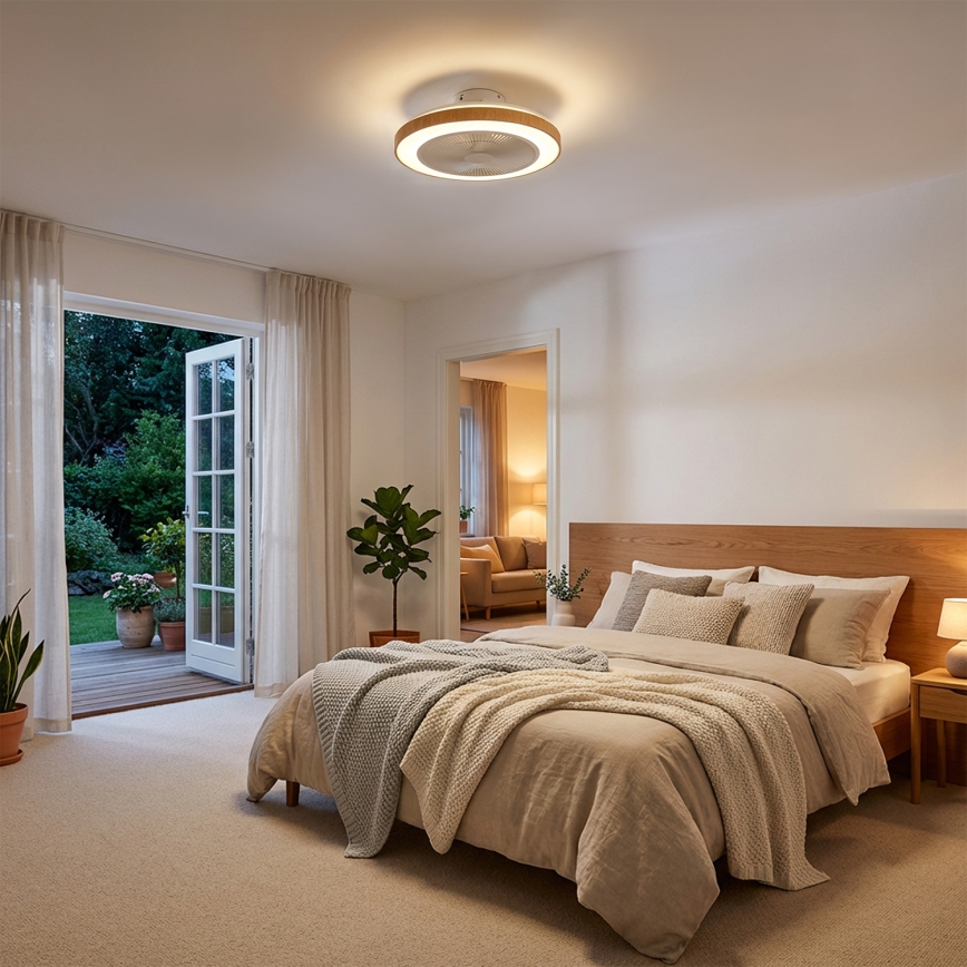 Brilagi - stropni LED ventilator s prigušivom rasvjetom LED/38W/230V 3000-6500K Ø 50 cm bijela/smeđa + daljinski upravljač
