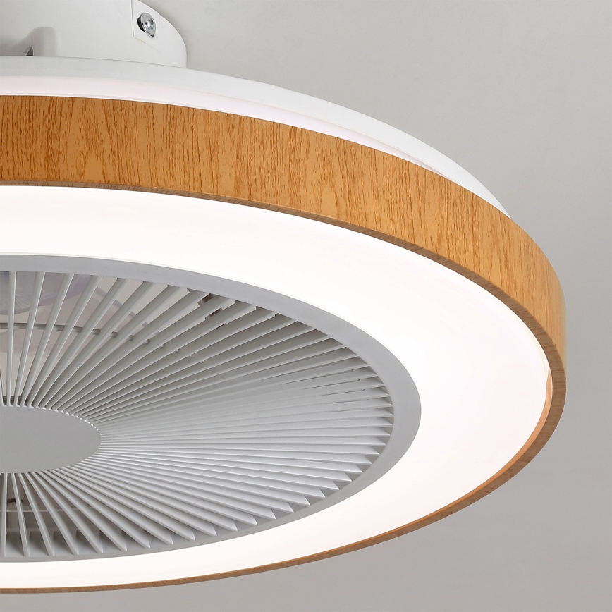Brilagi - stropni LED ventilator s prigušivom rasvjetom LED/38W/230V 3000-6500K Ø 50 cm bijela/smeđa + daljinski upravljač