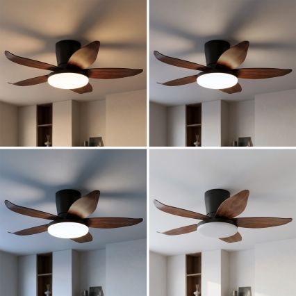 Brilagi - stropni ventilator s mogućnošću prigušenja LED rasvjete LED/32W/230V 95 cm crna/smeđa + daljinski upravljač