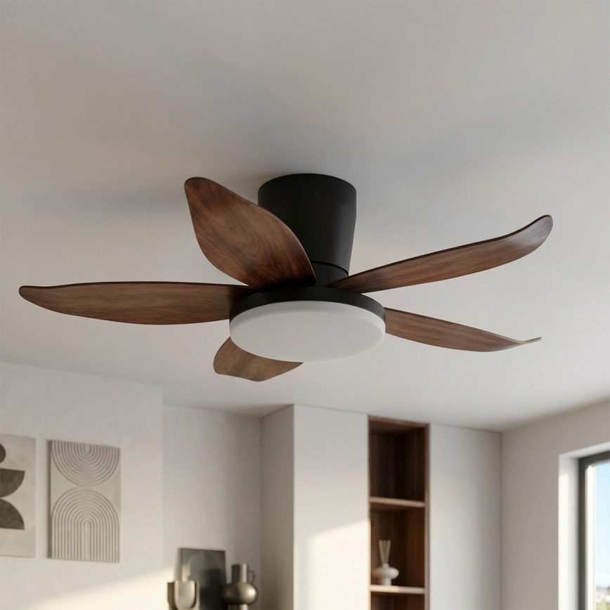 Brilagi - stropni ventilator s mogućnošću prigušenja LED rasvjete LED/32W/230V 95 cm crna/smeđa + daljinski upravljač