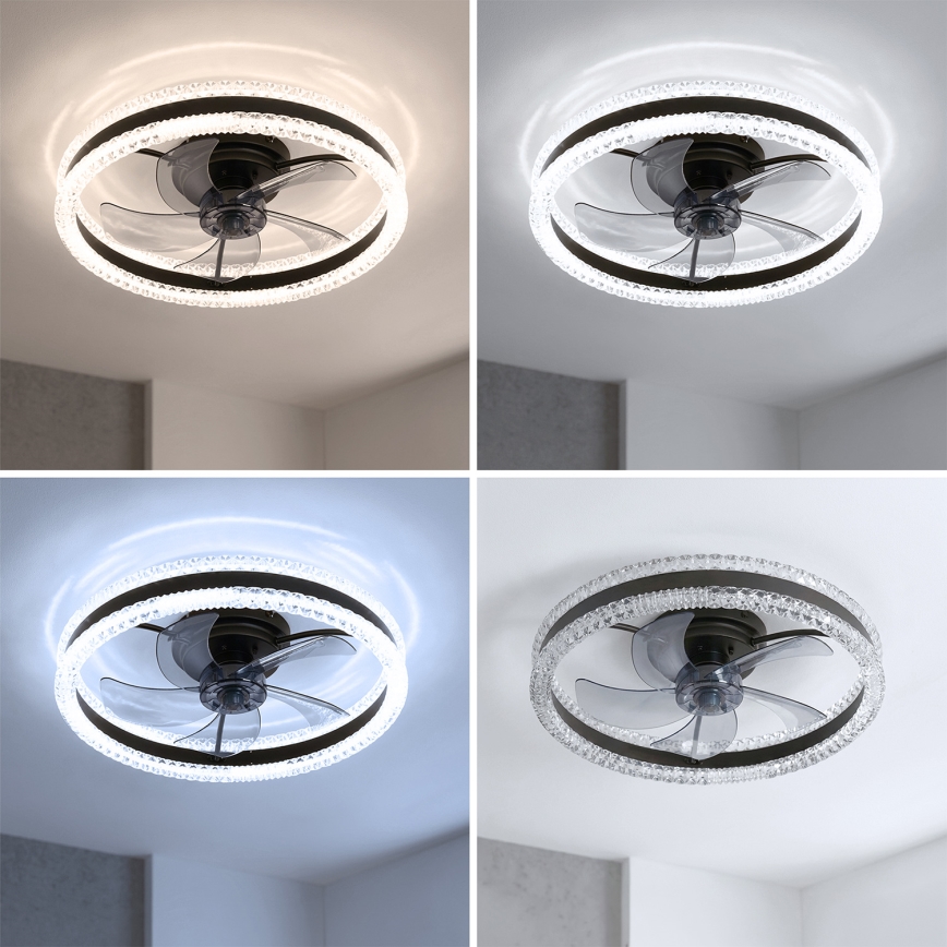 Brilagi - LED stropni ventilator s mogućnošću prigušivanja LED/62W/230V Ø 50 cm crni + daljinski upravljač