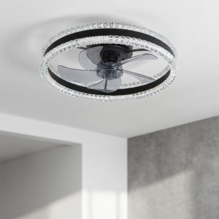 Brilagi - LED stropni ventilator s mogućnošću prigušivanja LED/62W/230V Ø 50 cm crni + daljinski upravljač