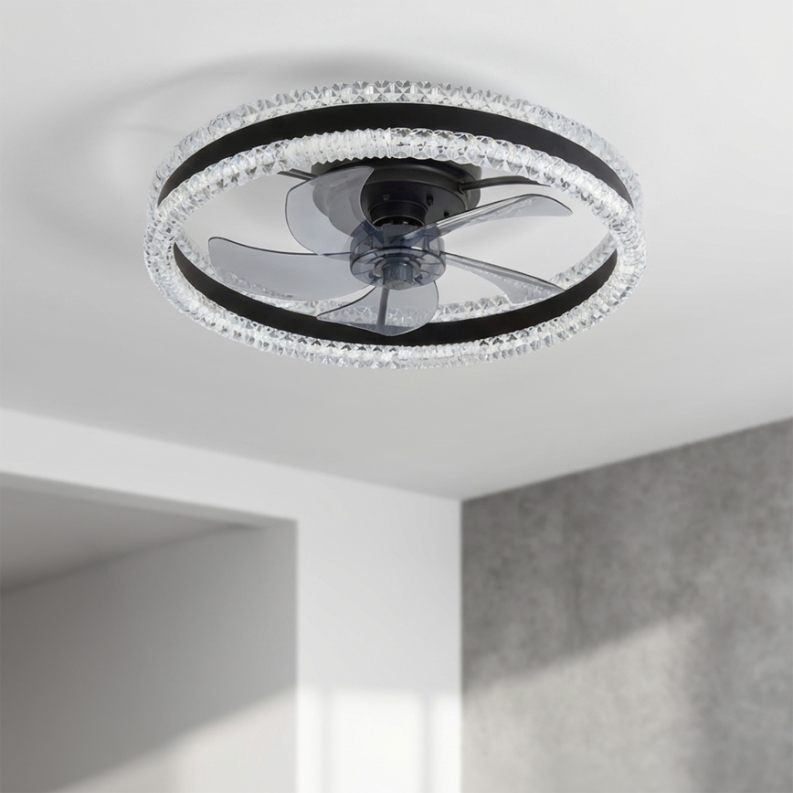 Brilagi - LED stropni ventilator s mogućnošću prigušivanja LED/62W/230V Ø 50 cm crni + daljinski upravljač