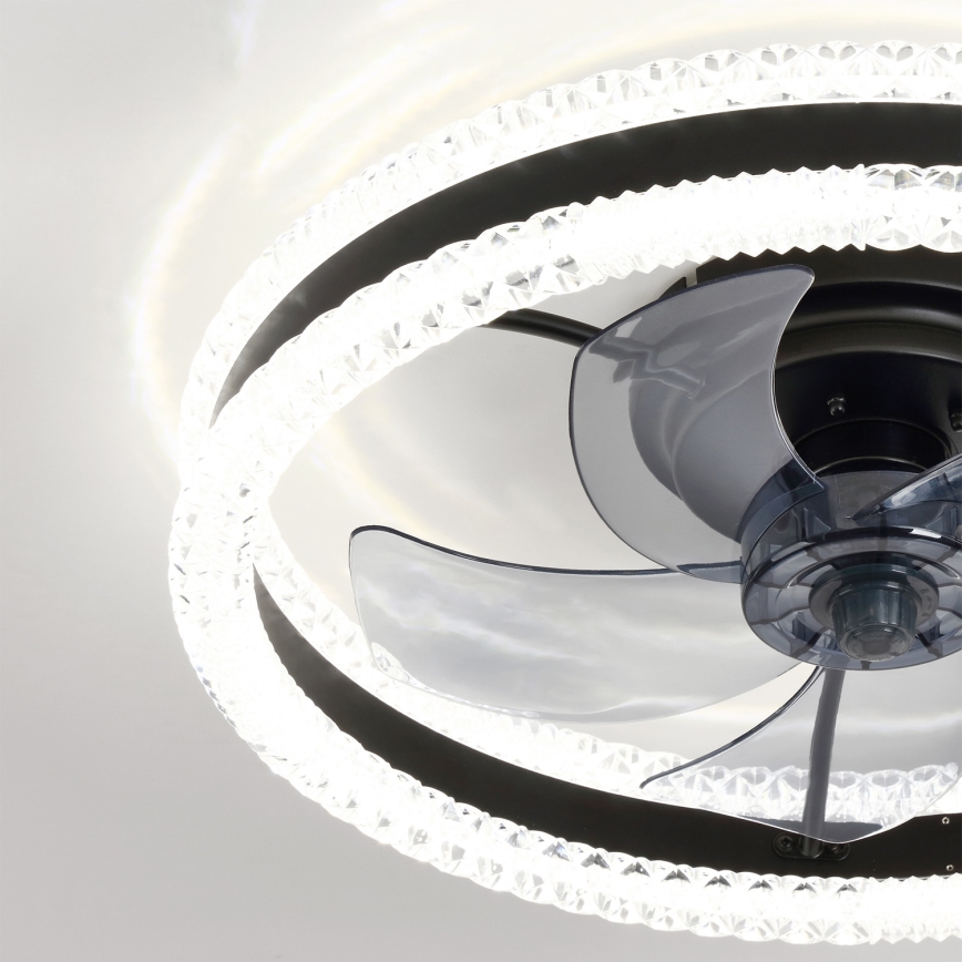 Brilagi - LED stropni ventilator s mogućnošću prigušivanja LED/62W/230V Ø 50 cm crni + daljinski upravljač
