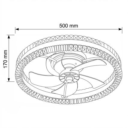 Brilagi - LED stropni ventilator s mogućnošću prigušivanja LED/62W/230V Ø 50 cm crni + daljinski upravljač