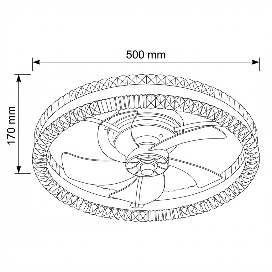 Brilagi - LED stropni ventilator s mogućnošću prigušivanja LED/62W/230V Ø 50 cm crni + daljinski upravljač