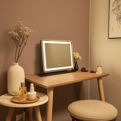 Brilagi - LED ogledalo za šminkanje CALIFORNIA s podesivom svjetlinom LED/25W/230V 3000/4000/6500K 55x44 cm crna