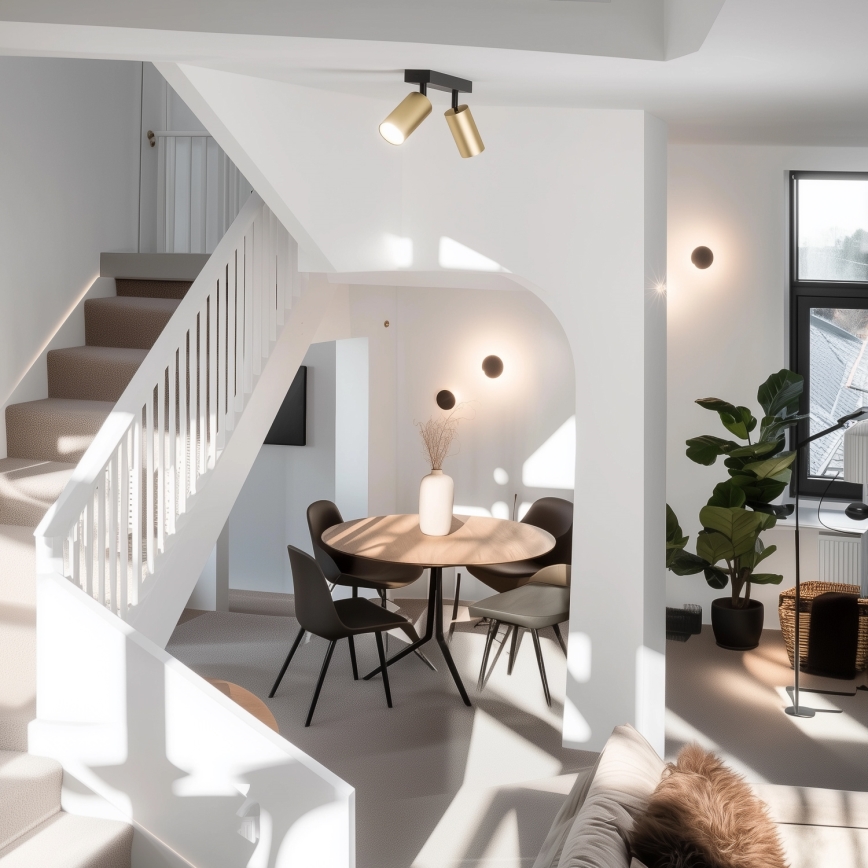 Brilagi - LED RGBW spot svjetiljka s mogućnošću prigušivanja SELE GOLDEN 2xGU10/6W/230V 3000K crna/zlatna + daljinski upravljač