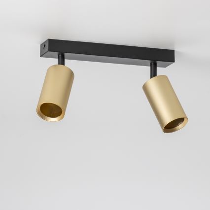 Brilagi - LED RGBW spot svjetiljka s mogućnošću prigušivanja SELE GOLDEN 2xGU10/6W/230V 3000K crna/zlatna + daljinski upravljač