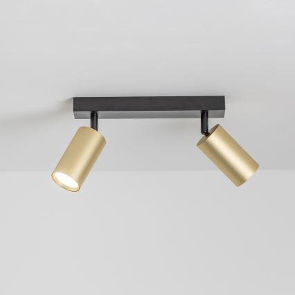 Brilagi - LED RGBW spot svjetiljka s mogućnošću prigušivanja SELE GOLDEN 2xGU10/6W/230V 3000K crna/zlatna + daljinski upravljač