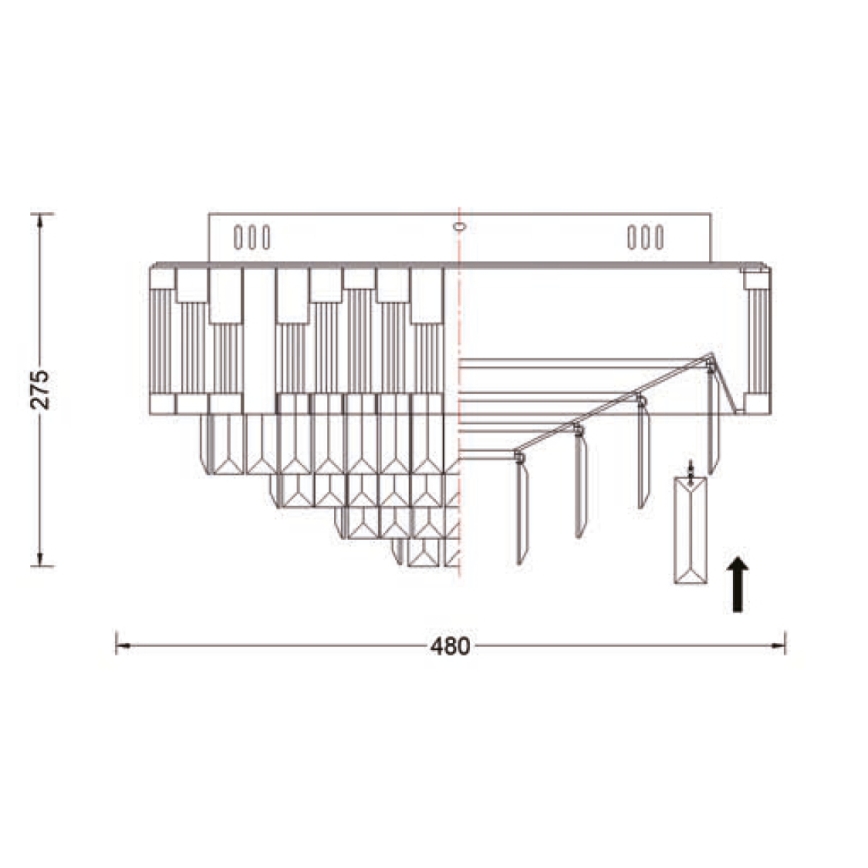 Brilagi - LED stropna svjetiljka CROWN, prigušiva, LED/41W/230V 3000-6000K, promjer 48 cm, crna + daljinski upravljač