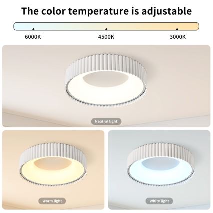 Brilagi - LED stropno svjetlo s prigušivanjem FALCON MODERN LED/30W/230V 3000-6000K 40 cm bijela + daljinski upravljač