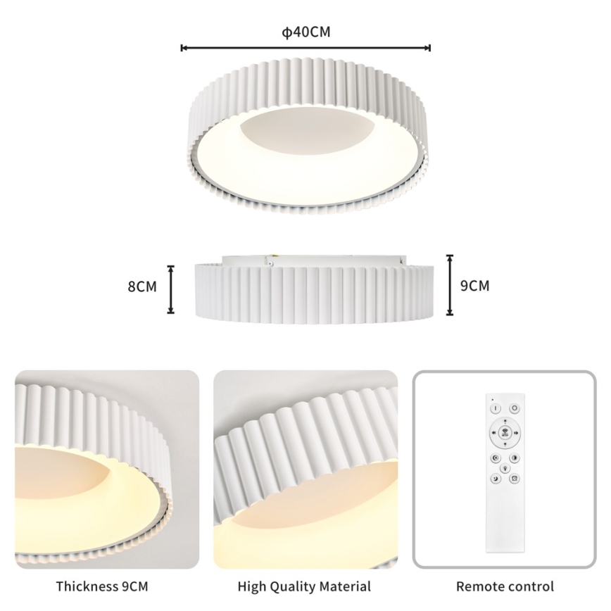 Brilagi - LED stropno svjetlo s prigušivanjem FALCON MODERN LED/30W/230V 3000-6000K 40 cm bijela + daljinski upravljač