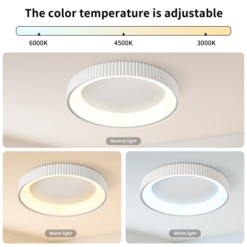 Brilagi - LED prigušivo stropno svjetlo FALCON MODERN LED/54W/230V 3000-6000K 60 cm bijelo + daljinski upravljač