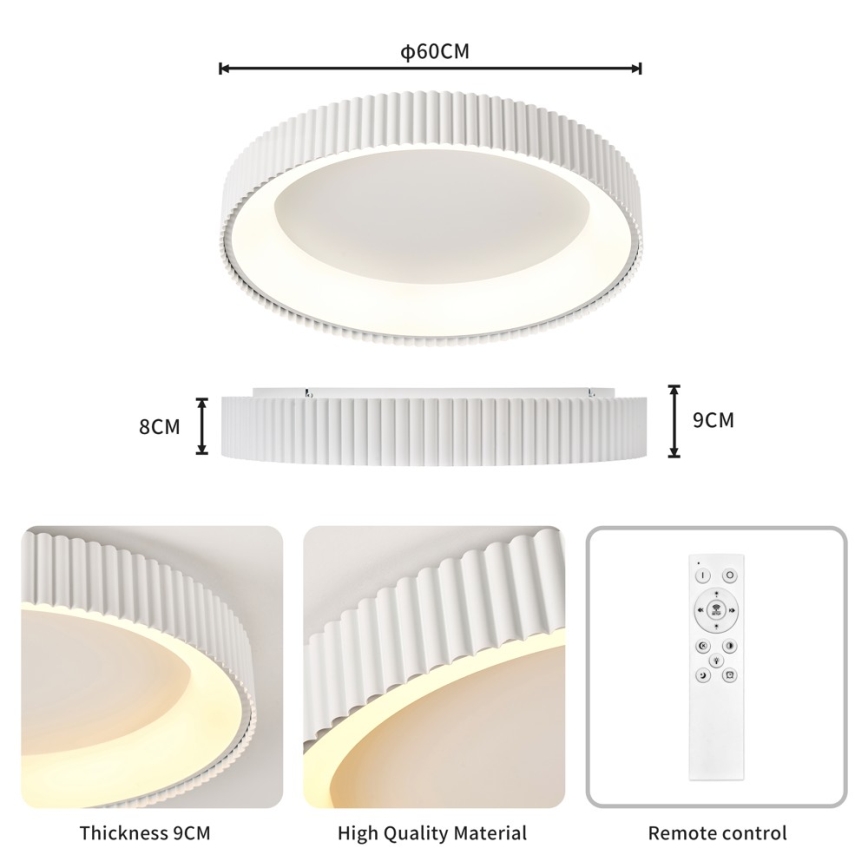 Brilagi - LED prigušivo stropno svjetlo FALCON MODERN LED/54W/230V 3000-6000K 60 cm bijelo + daljinski upravljač