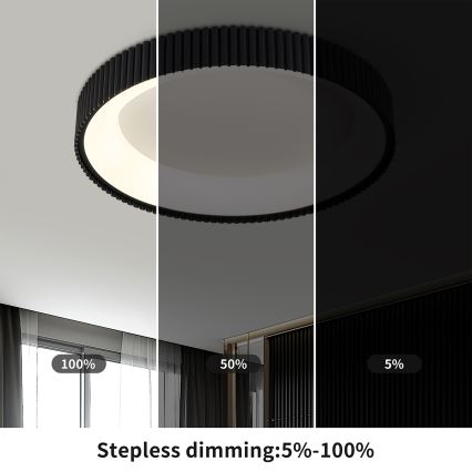 Brilagi - LED prigušivo stropno svjetlo FALCON MODERN LED/54W/230V 3000-6500K Ø 60 cm crno + daljinski upravljač