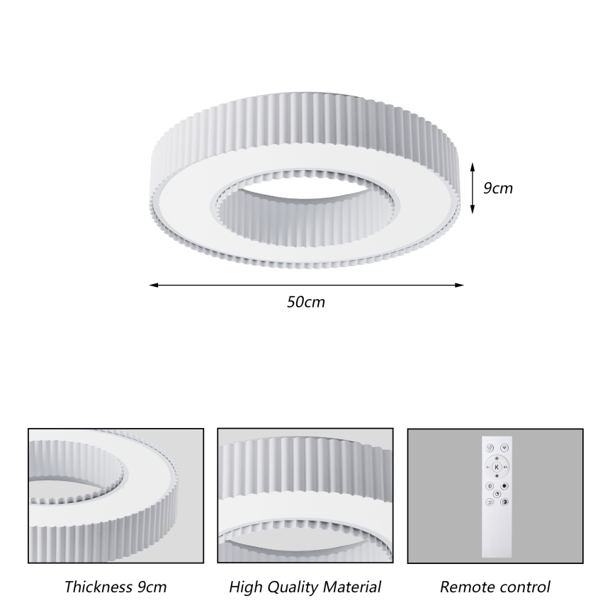 Brilagi - LED Prigušivo stropno svjetlo LUMIX LED/48W/230V 3000-6000K bijela promjer 50 cm + daljinski upravljač