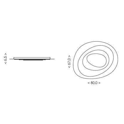 Brilagi - MODERN MAXI LED stropna svjetiljka s mogućnošću prigušivanja LED/87W/230V 3000-6000K 67x80 cm + daljinski upravljač