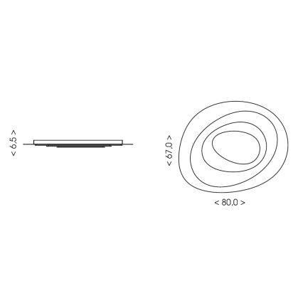 Brilagi - MODERN MAXI LED stropna svjetiljka s mogućnošću prigušivanja LED/87W/230V 3000-6000K 67x80 cm + daljinski upravljač