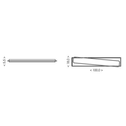 Brilagi - LED stropna svjetiljka s prigušivanjem OUTLINE LED/90W/230V 3000-6000K 18x100 cm bijela/crna + daljinski upravljač