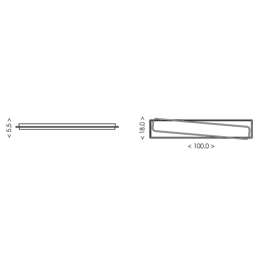 Brilagi - LED stropna svjetiljka s prigušivanjem OUTLINE LED/90W/230V 3000-6000K 18x100 cm bijela/crna + daljinski upravljač