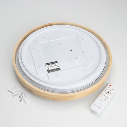 Brilagi - LED prigušivo stropno svjetlo PINE LED/24W/230V drveni Ø 42 cm 3000-6500K + daljinski upravljač