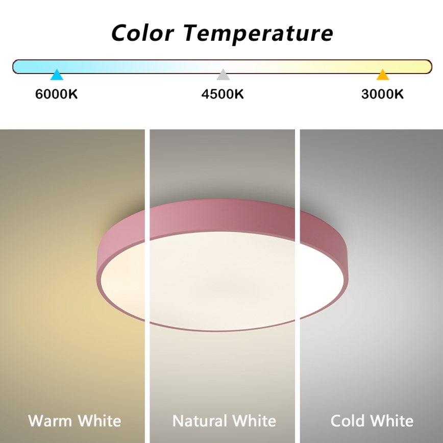 Brilagi - LED stropno svjetlo s mogućnošću prigušivanja POOL LED/48W/230V 3000-6000K promjer 40 cm ružičasto + daljinski upravljač