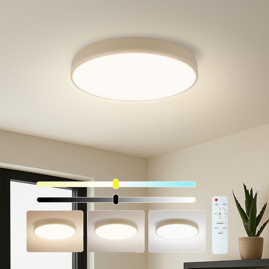 Brilagi - Prigušivo LED stropno svjetlo POOL LED/48W/230V 3000-6000K Ø 40 cm bež + daljinski upravljač