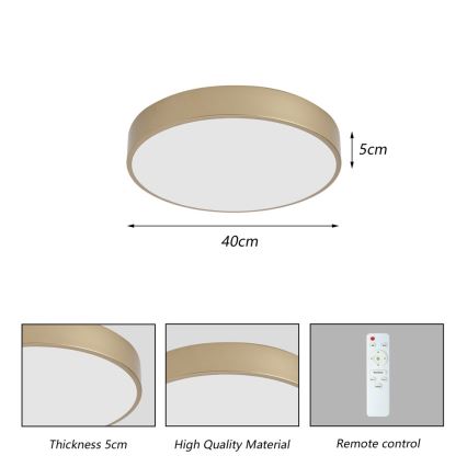Brilagi - LED stropna svjetiljka s prigušivanjem POOL LED/48W/230V 3000-6000K Ø 40 cm zlatna + daljinski upravljač