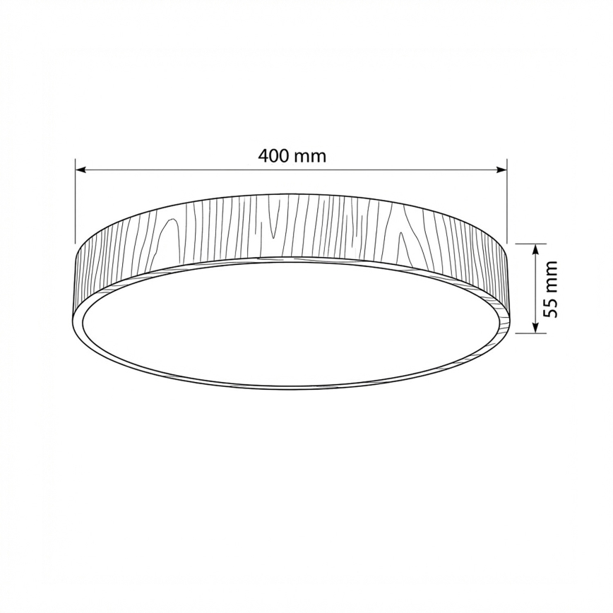 Brilagi - LED prigušivo stropno svjetlo POOL LED/50W/230V 3000-6000K promjer 40 cm drveni dekor + daljinski upravljač
