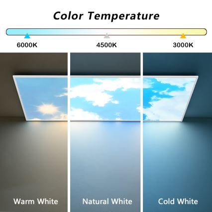 Brilagi - LED stropna svjetiljka s prigušivanjem SLIMFRAME SKY LED/80W/230V 120x60 cm 3000-6000K srebrna/plava + daljinski upravljač