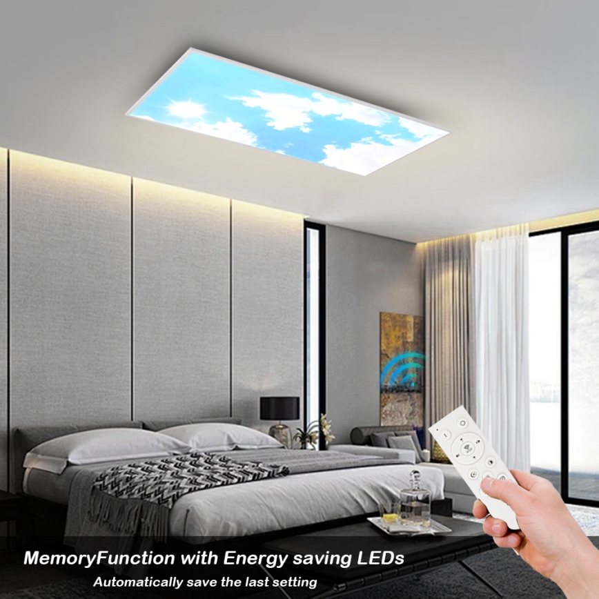 Brilagi - LED stropna svjetiljka s prigušivanjem SLIMFRAME SKY LED/80W/230V 120x60 cm 3000-6000K srebrna/plava + daljinski upravljač
