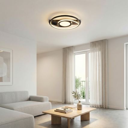 BRILAGI - LED prigušivo stropno svjetlo TWIRL LED/38W/230V 3000-6000K crno + daljinski upravljač