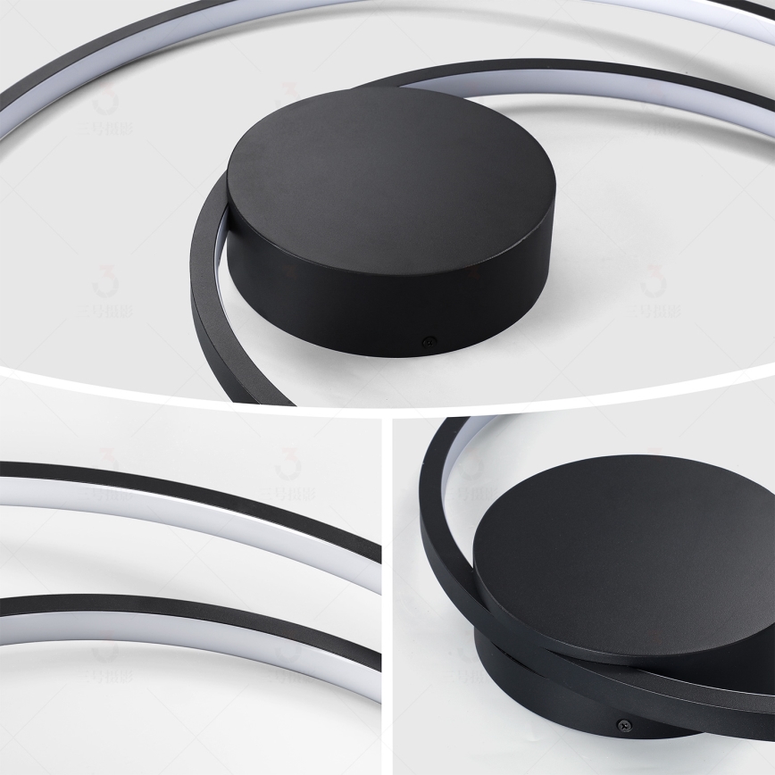 Brilagi - LED prigušivo stropno svjetlo TWISTER LED/105W/230V 3000-6000K pr. 100 cm crno + daljinski upravljač