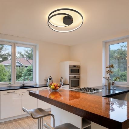 Brilagi - prigušiva LED stropna svjetiljka TWISTER LED/48W/230V 3000-6000K, promjer 50 cm, crna + daljinski upravljač