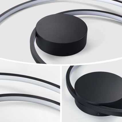 Brilagi - prigušiva LED stropna svjetiljka TWISTER LED/48W/230V 3000-6000K, promjer 50 cm, crna + daljinski upravljač