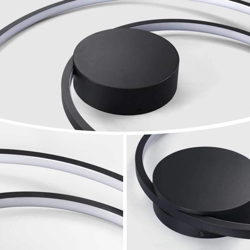 Brilagi - prigušiva LED stropna svjetiljka TWISTER LED/48W/230V 3000-6000K, promjer 50 cm, crna + daljinski upravljač