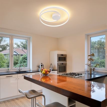 Brilagi - Prigušivo LED stropno svjetlo TWISTER LED/48W/230V 3000-6000K Ø 50 cm bijela + daljinski upravljač