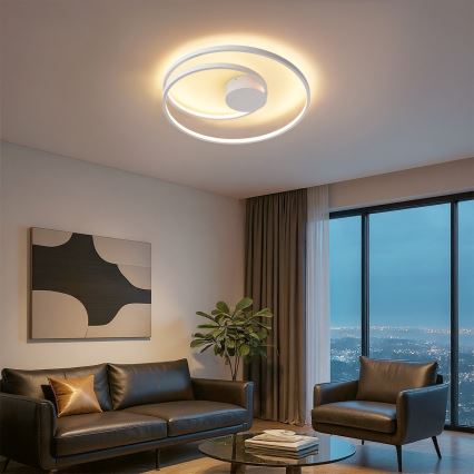 Brilagi - Prigušivo LED stropno svjetlo TWISTER LED/48W/230V 3000-6000K Ø 50 cm bijela + daljinski upravljač