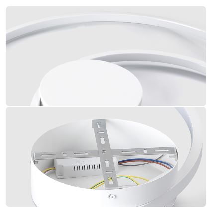 Brilagi - Prigušivo LED stropno svjetlo TWISTER LED/48W/230V 3000-6000K Ø 50 cm bijela + daljinski upravljač