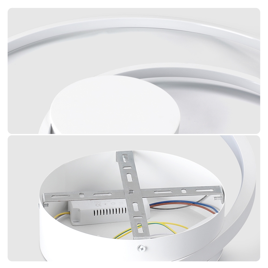 Brilagi - Prigušivo LED stropno svjetlo TWISTER LED/48W/230V 3000-6000K Ø 50 cm bijela + daljinski upravljač