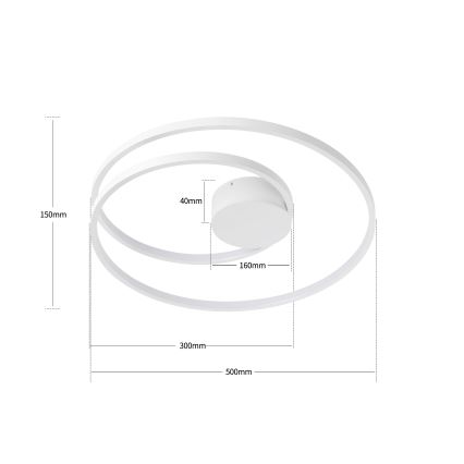 Brilagi - Prigušivo LED stropno svjetlo TWISTER LED/48W/230V 3000-6000K Ø 50 cm bijela + daljinski upravljač