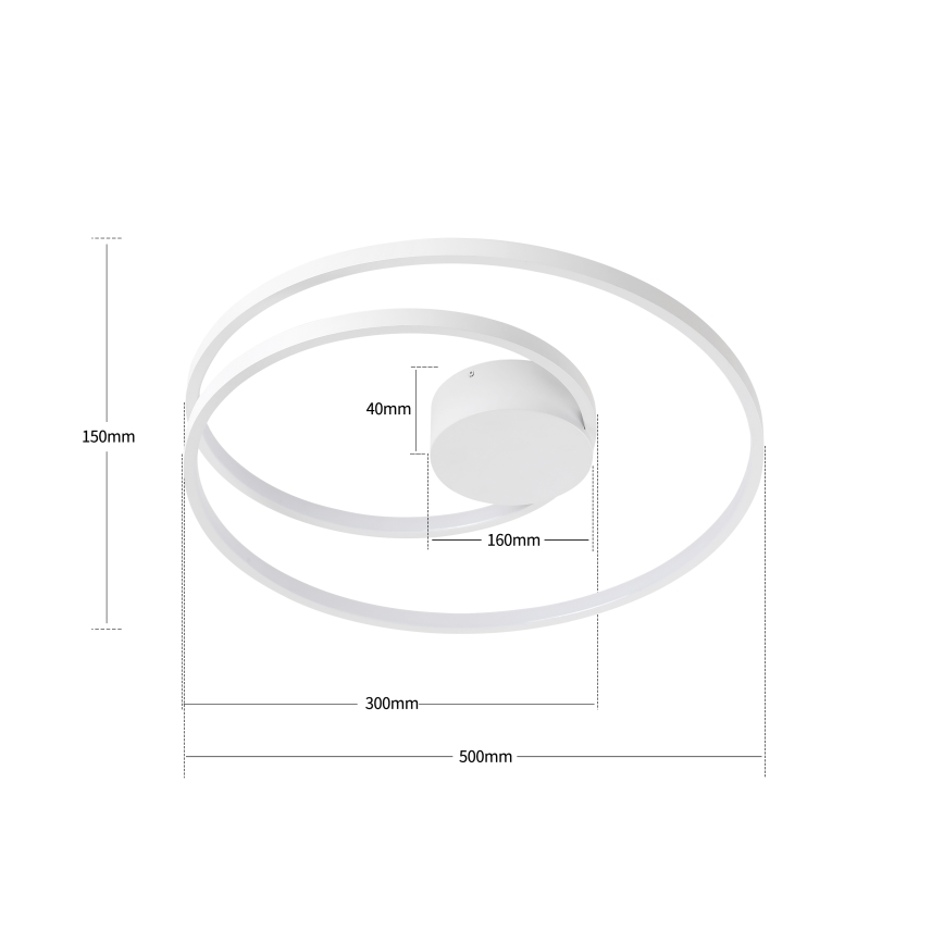 Brilagi - Prigušivo LED stropno svjetlo TWISTER LED/48W/230V 3000-6000K Ø 50 cm bijela + daljinski upravljač