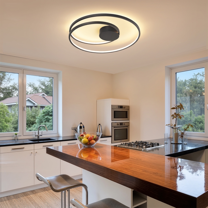 Brilagi - prigušivo stropno LED svjetlo TWISTER LED/75W/230V 3000-6000K promjer 70 cm crno + daljinski upravljač