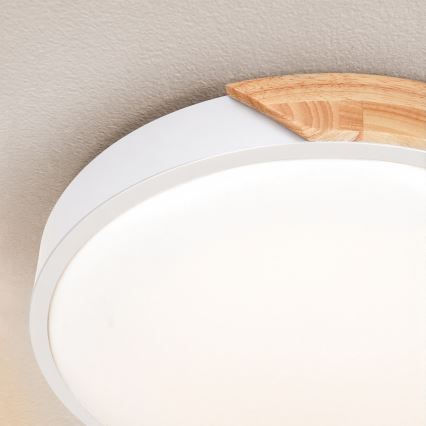 Brilagi - Prigušivo LED stropno svjetlo PILANA LED/48W/230V hrast/bijela promjer 40 cm + daljinski upravljač