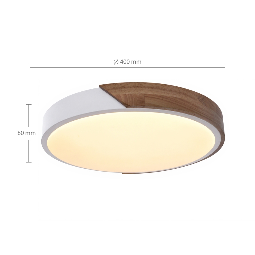 Brilagi - Prigušivo LED stropno svjetlo PILANA LED/48W/230V hrast/bijela promjer 40 cm + daljinski upravljač