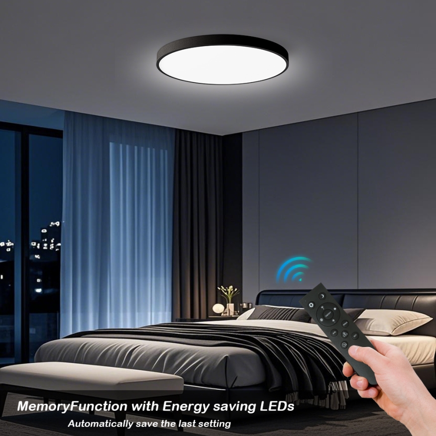 Brilagi - LED stropno svjetlo s prigušivanjem POOL SMART LED/100W/230V 3000-6000K promjer 80 cm Wi-Fi Tuya crna + daljinski upravljač