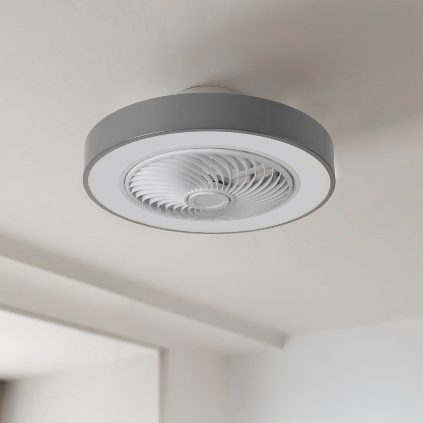 Brilagi - LED stropna svjetiljka s ventilatorom s mogućnošću prigušivanja LED/38W/230V 3000-6500K 3000-6500K pr. 50 cm siva + daljinski upravljač