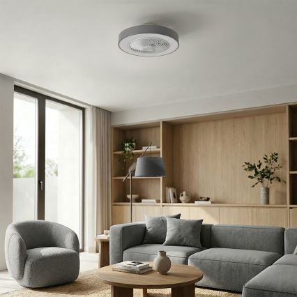 Brilagi - LED stropna svjetiljka s ventilatorom s mogućnošću prigušivanja LED/38W/230V 3000-6500K 3000-6500K pr. 50 cm siva + daljinski upravljač
