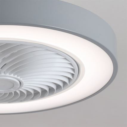 Brilagi - LED stropna svjetiljka s ventilatorom s mogućnošću prigušivanja LED/38W/230V 3000-6500K 3000-6500K pr. 50 cm siva + daljinski upravljač